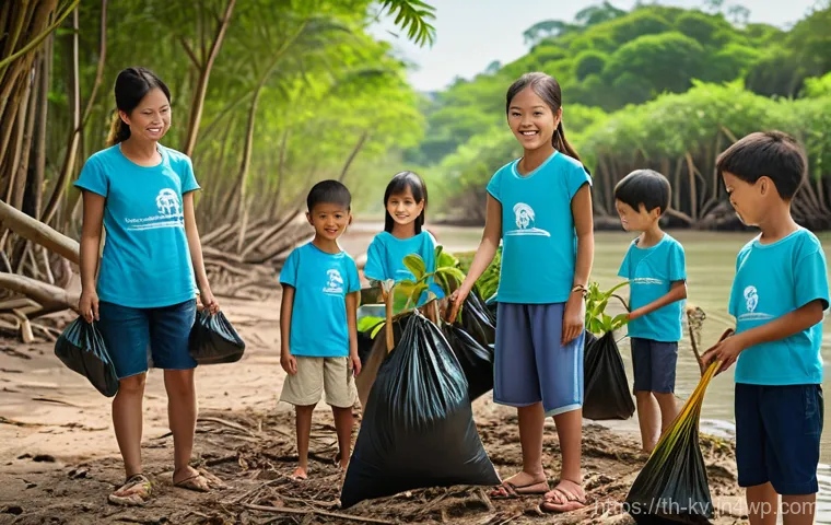 서식지 회복을 위한 온라인 커뮤니티 구축 - **Prompt:** A diverse group of Thai individuals, ranging from young adults to older adults, are gath...