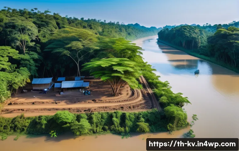 서식지 회복 프로젝트의 운영 모델 - A detailed aerial view of a rural Thai forest restoration site during early morning, showing local c...