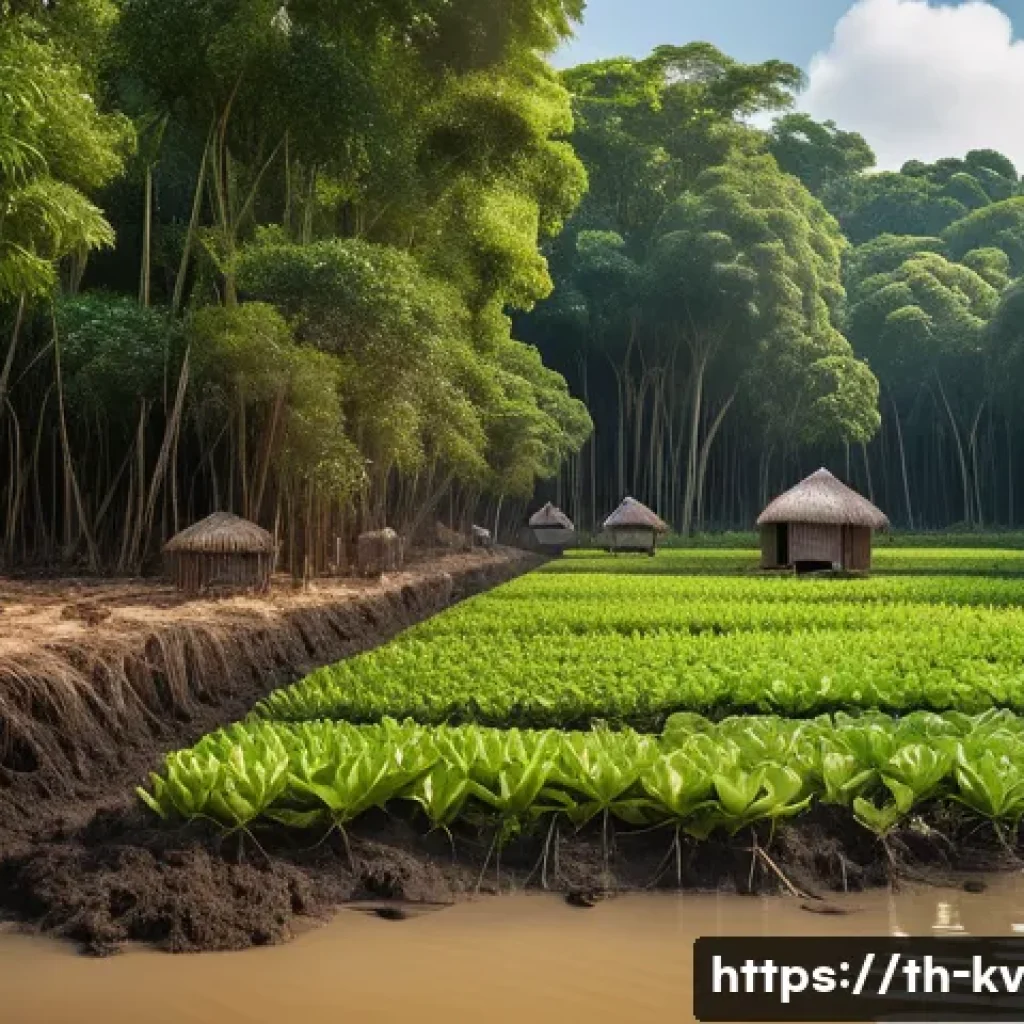 서식지 회복 프로젝트에서의 과학적 접근 - A detailed scene of a sustainable habitat restoration project in a tropical mangrove forest in Thail...